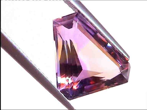 Pink-Golden Ametrine from Brazil in Fancy Shape