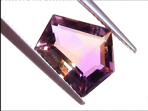 Pink-Golden Ametrine in a Fancy Shape from Brazil