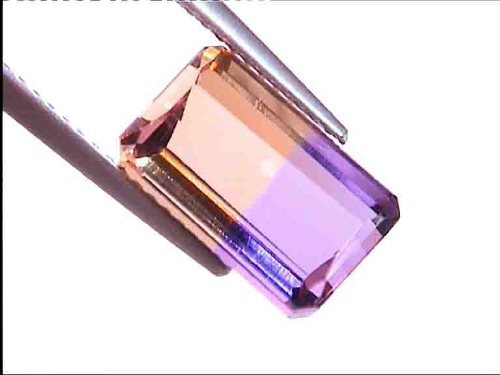 Ametrino rosa-dorato del Brasile, taglio ottagonale