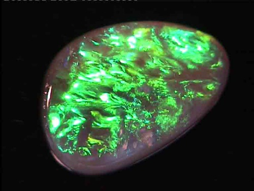 Ópalo negro de color verde de Lightning Ridge – forma libre