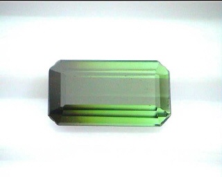 Tourmaline bicolore verte du Brésil de forme octogonale