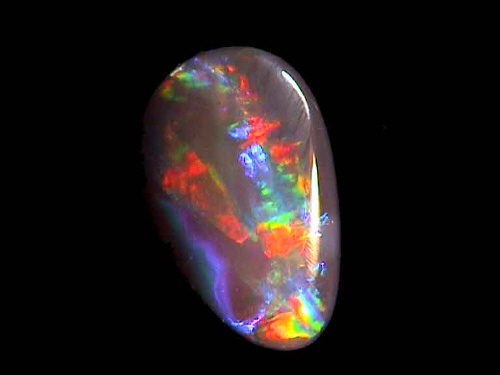 Red Multicolour Black Opal Freeform – Lightning Ridge