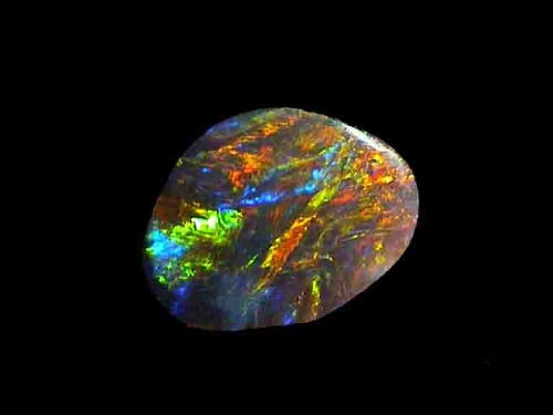 Ópalo gris de Lightning Ridge – forma libre multicolor