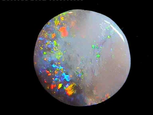 Ópalo negro multicolor de Lightning Ridge – forma redonda
