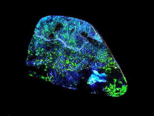 Opale Boulder verde-blu del Queensland in forma libera