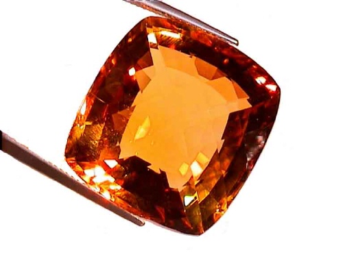 Brazilian Golden Yellow Citrine in Antique Cushion Cut