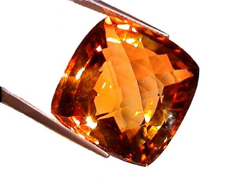 Brazilian Golden Yellow Citrine in Antique Cushion Cut