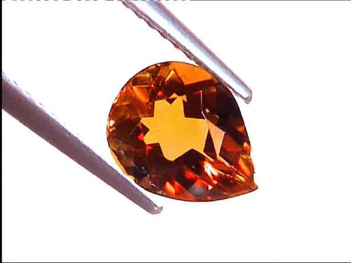 Golden-Orange Pear Citrine from Brazil