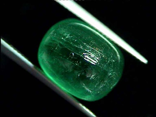 Brazilian Deep Green Emerald Cushion Cabochon