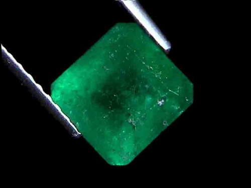 Light Green Colombian Emerald, Emerald Cut