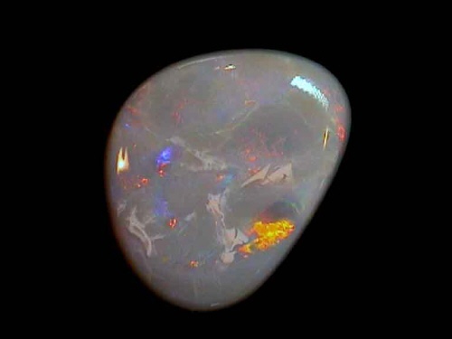 Mehrfarbiger grauer Opal aus Lightning Ridge in Freiform