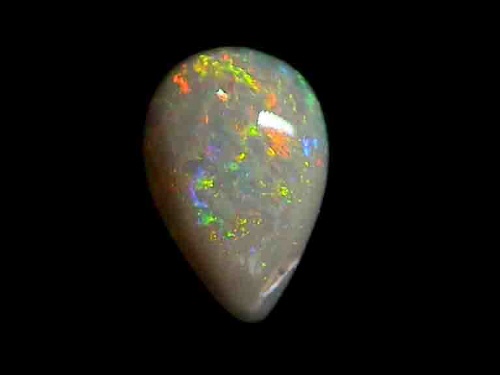 Ópalo Seminegro de Lightning Ridge – Talla Pera, Verde y Naranja