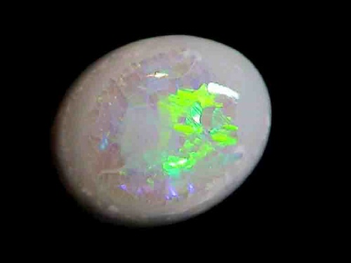 Green Oval Semi-Black Opal from Lightning Ridge
