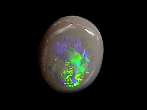 Ópalo seminegro ovalado de Lightning Ridge – Verde, azul y naranja