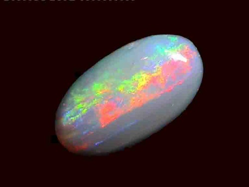 Ópalo gris de Lightning Ridge – ovalado, rojo y verde