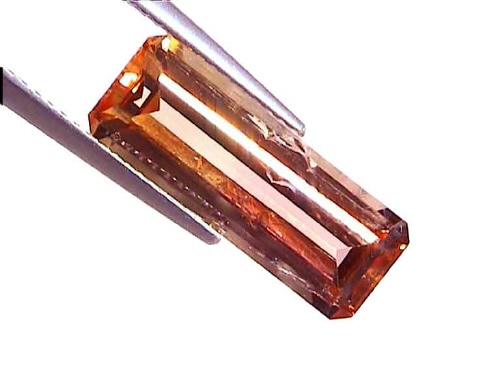 Topacio imperial bicolor dorado anaranjado de Ouro Preto