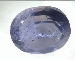 Graublauer Farbwechsel-Iolith aus Afrika in ovaler Form
