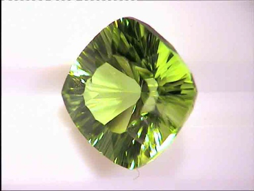 Peridoto verde manzana de Pakistán, talla cojín