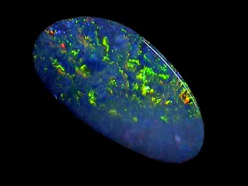 Australian Green-Red-Blue Opal Doublet – Freeform