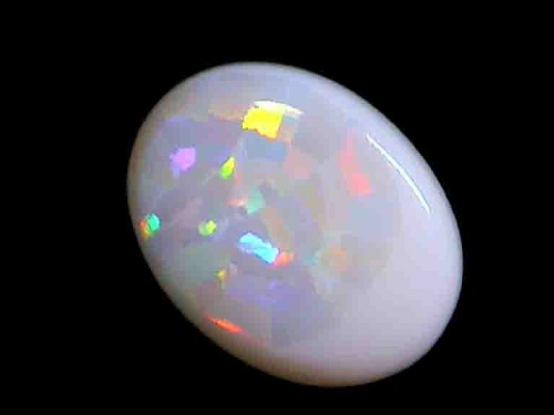 Mehrfarbiger Weißer Kristallopal aus Coober Pedy – oval