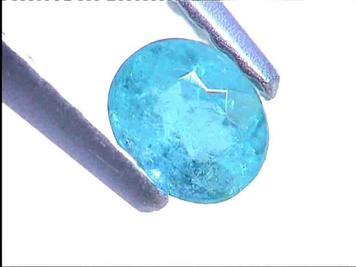 Tourmaline Paraïba ovale bleu-vert néon du Brésil