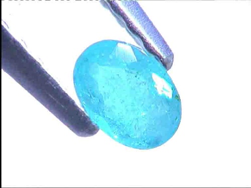 Tourmaline Paraïba ovale bleu-vert néon du Brésil