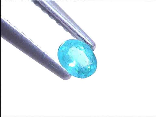 Tourmaline Paraïba brésilienne bleu-vert néon, ovale