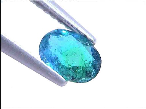 Tourmaline Paraïba du Brésil, ovale, bleu-vert néon