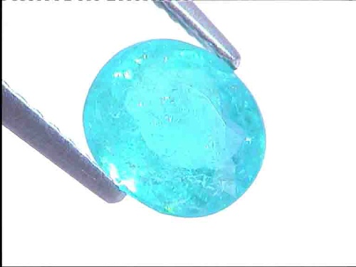 Tourmaline Paraïba ovale bleu-vert néon de São José de Batalha