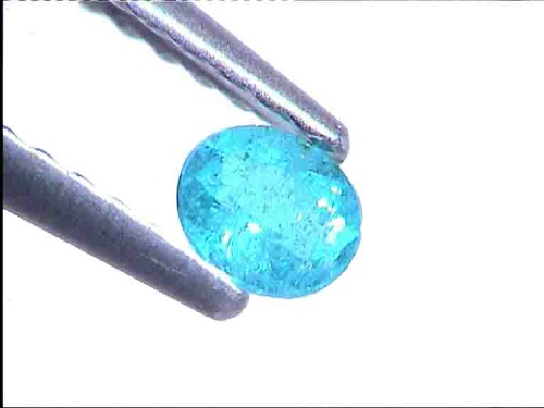Tourmaline Paraïba ovale bleu-vert néon du Brésil