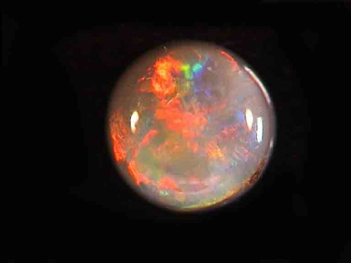 Round Black Opal from Lightning Ridge