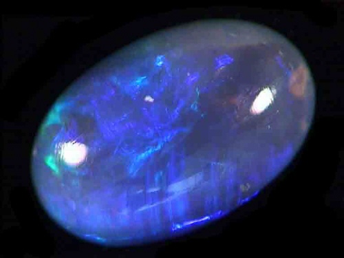 Opale noir bleu-vert de Lightning Ridge, ovale
