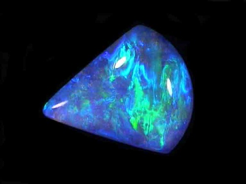 Green-Blue Australian Crystal Opal Fan from Coober Pedy
