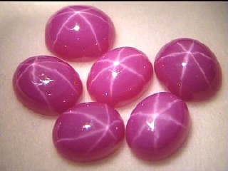 Pigeon Blood Red/Pinkish Synthetic Star Ruby Oval Cabochon