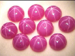 Synthetic Star Ruby in Pigeon Blood Red, Round Cabochon