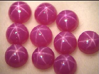 Synthetic Star Ruby in Round Cabochon Cut