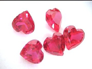 Pigeon Blood Red Heart-Cut Synthetic Ruby