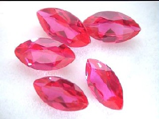 Pigeon Blood Red Synthetic Ruby Navette