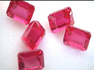 Pigeon Blood Red Synthetic Ruby, Octagon