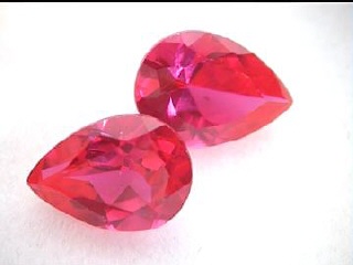 Pigeon Blood Red Pear Synthetic Ruby