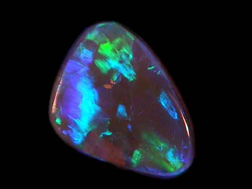 Ópalo cristal negro tipo gelatina verde azulado de Lightning Ridge – forma libre