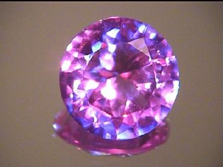 Alexandrite synthétique de forme ronde – Violet/Bleu-vert