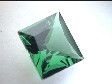 Emerald Green Synthetic Emerald, Princess Shape