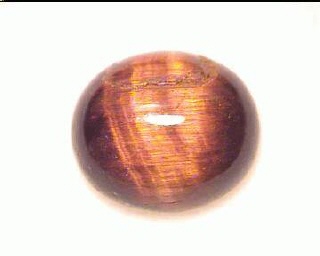 Ojo de tigre australiano naranja y marrón, cabujón ovalado