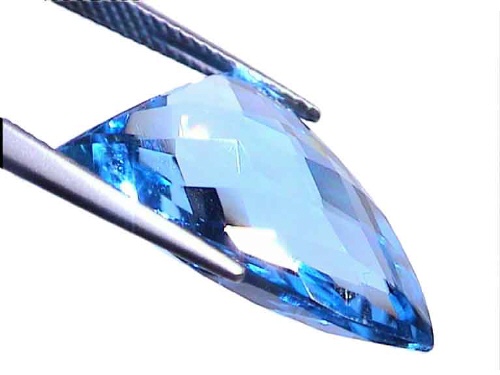 Swiss Blue Topaz in Fancy Cut from Brazil