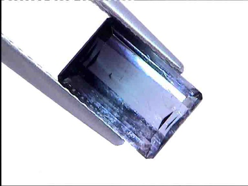 Tourmaline bicolore du Brésil, bleu-vert et blanc, forme octogonale