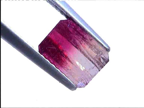 Tourmaline bicolore Raspery Rouge-Blanc, Octogone