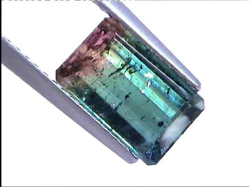 Tourmaline Bicolore Verte et Rose Octogonale