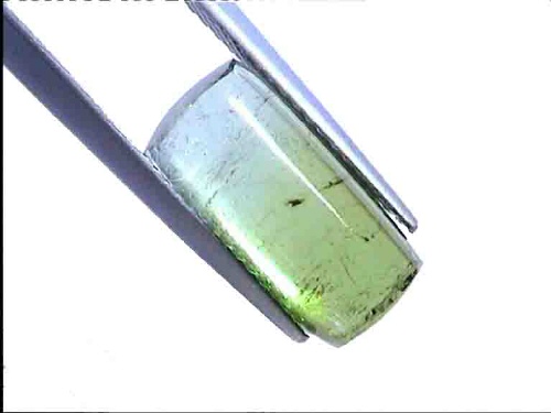 Tourmaline bicolore vert clair et bleu clair, cabochon demi-barillet