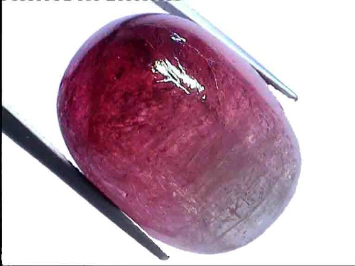 Tourmaline Bicolore du Brésil en Cabochon Antique, Rouge Framboise et Vert Jaune